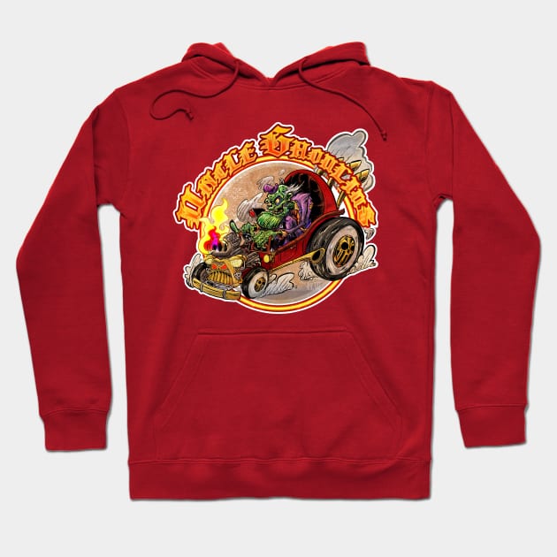 Uncle Ghoulius's Hot Rod Dragster Hoodie by Nathan Wiedemer 